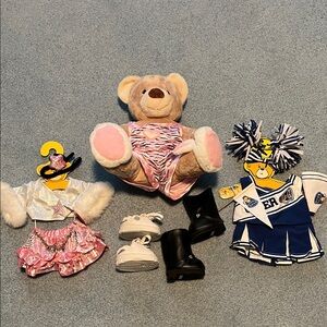 Build-A-Bear Plush with Pink and Blue Outfits